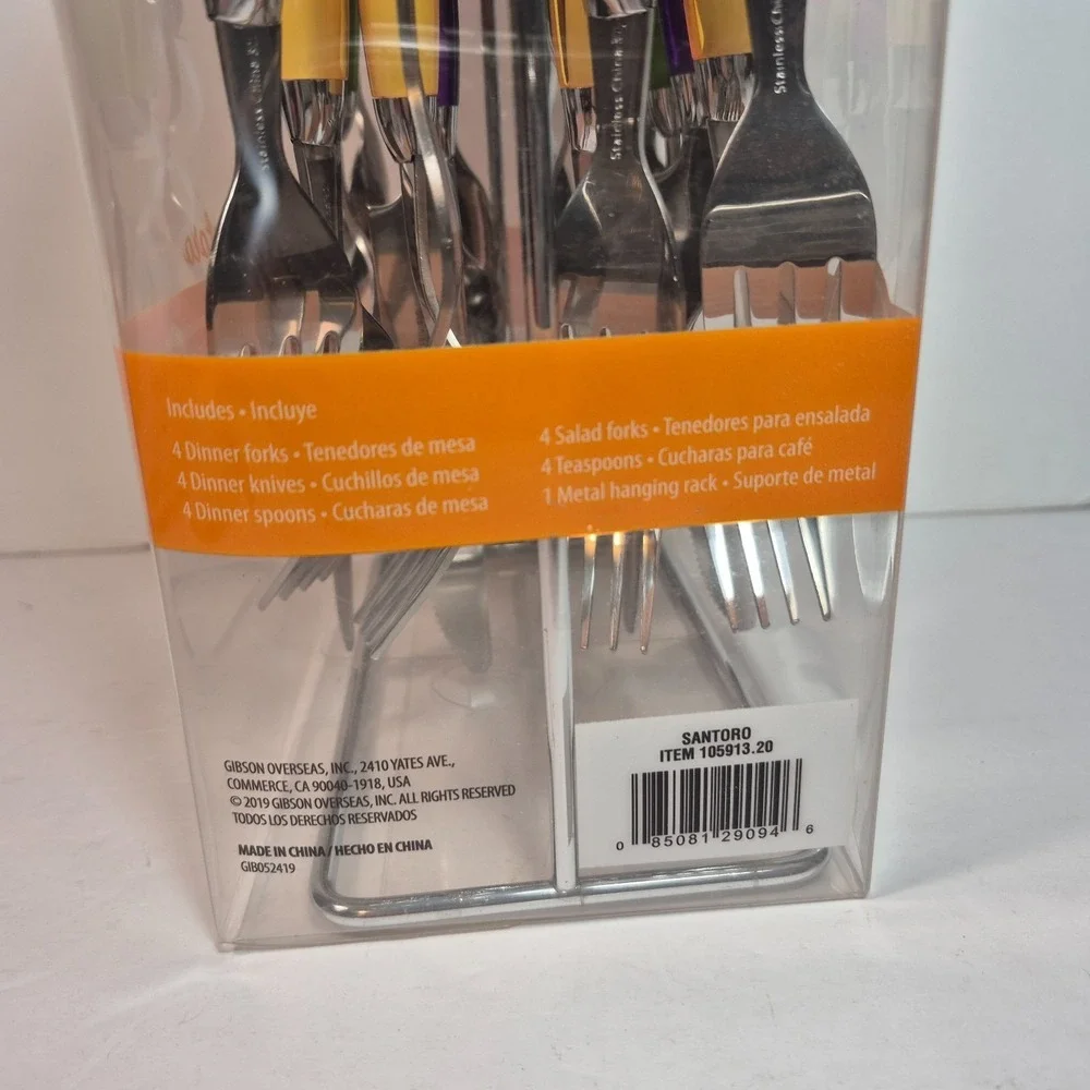 Gibson Home Santoro 20-Piece Stainless Steel Flatware Set Hanging